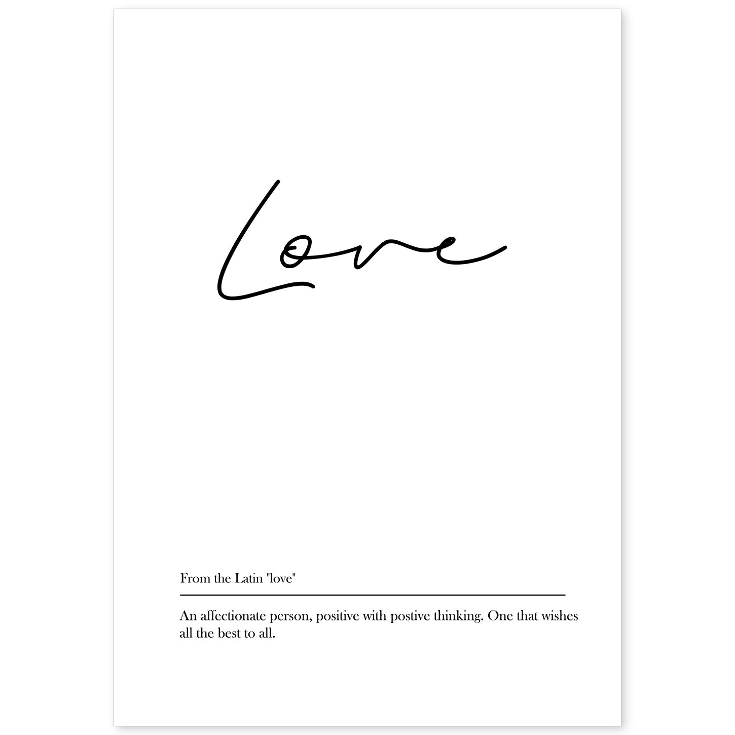 Lámina con definicion en inglés de Love. Poster de palabras con definiciones.-Artwork-Nacnic-A4-Sin marco-Nacnic Estudio SL
