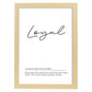 Lámina con definicion en inglés de Loyal. Poster de palabras con definiciones.-Artwork-Nacnic-A3-Marco Madera clara-Nacnic Estudio SL