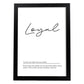 Lámina con definicion en inglés de Loyal. Poster de palabras con definiciones.-Artwork-Nacnic-A3-Marco Negro-Nacnic Estudio SL