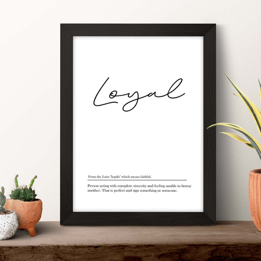 Lámina con definicion en inglés de Loyal. Poster de palabras con definiciones.-Artwork-Nacnic-Nacnic Estudio SL