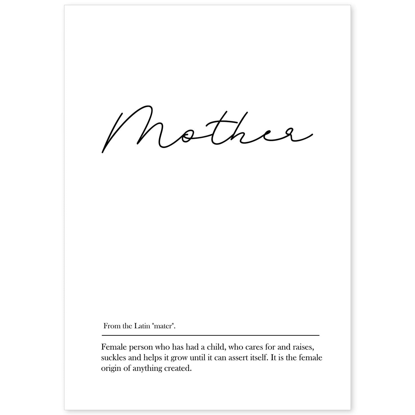 Lámina con definicion en inglés de Mother. Poster de palabras con definiciones.-Artwork-Nacnic-A4-Sin marco-Nacnic Estudio SL