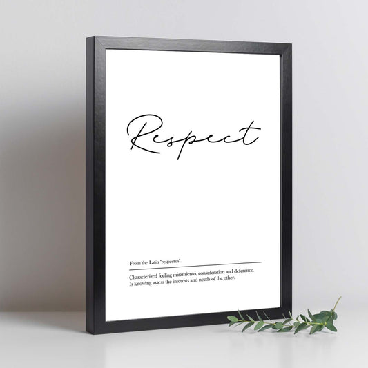 Lámina con definicion en inglés de Respect. Poster de palabras con definiciones.-Artwork-Nacnic-Nacnic Estudio SL