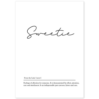 Lámina con definicion en inglés de Sweetie. Poster de palabras con definiciones.-Artwork-Nacnic-A4-Sin marco-Nacnic Estudio SL