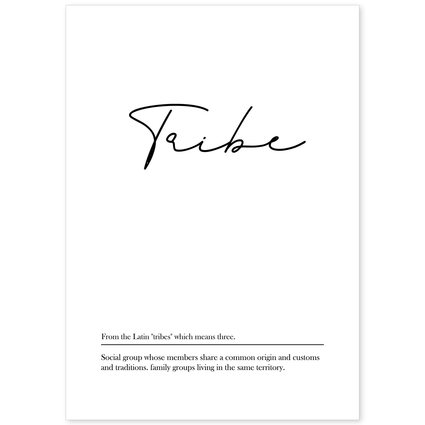 Lámina con definicion en inglés de Tribe. Poster de palabras con definiciones.-Artwork-Nacnic-A4-Sin marco-Nacnic Estudio SL