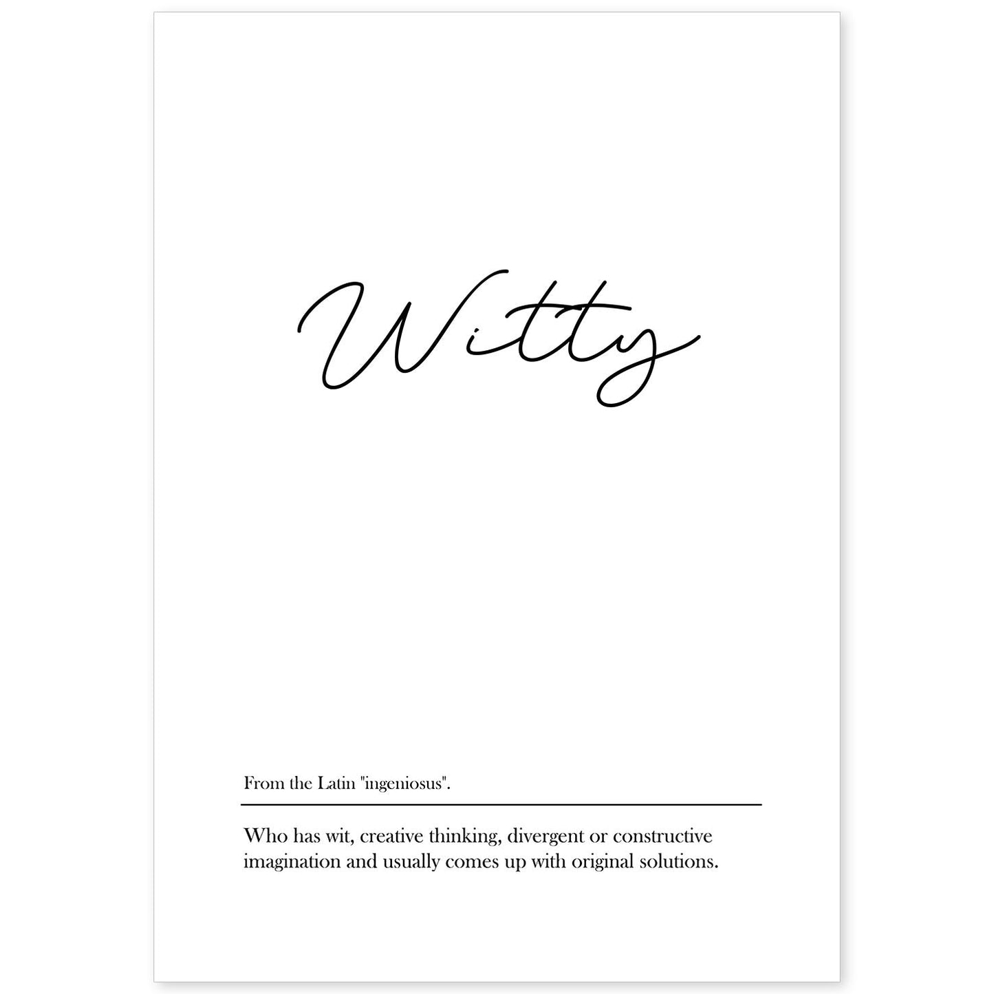 Lámina con definicion en inglés de Witty. Poster de palabras con definiciones.-Artwork-Nacnic-A4-Sin marco-Nacnic Estudio SL