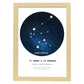 Lamina con la constelación Aquarius. Poster con símbolo del zodiaco en y fondo blanco-Artwork-Nacnic-A3-Marco Madera clara-Nacnic Estudio SL