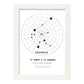 Lamina con la constelación Aquarius. Poster con símbolo del zodiaco en y fondo del cielo estrellado-Artwork-Nacnic-A4-Marco Blanco-Nacnic Estudio SL