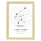 Lamina con la constelación Aquarius. Poster con símbolo del zodiaco en y fondo del cielo estrellado-Artwork-Nacnic-A4-Marco Madera clara-Nacnic Estudio SL