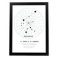 Lamina con la constelación Aquarius. Poster con símbolo del zodiaco en y fondo del cielo estrellado-Artwork-Nacnic-A4-Marco Negro-Nacnic Estudio SL