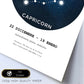Lamina con la constelación Capricorn. Poster con símbolo del zodiaco en y fondo blanco-Artwork-Nacnic-Nacnic Estudio SL