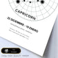 Lamina con la constelación Capricorn. Poster con símbolo del zodiaco en y fondo del cielo estrellado-Artwork-Nacnic-Nacnic Estudio SL