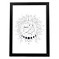 Lamina con la constelación Capricornio. Poster con símbolo del zodiaco en y fondo blanco-Artwork-Nacnic-A3-Marco Negro-Nacnic Estudio SL