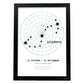 Lamina con la constelación Escorpio. Poster con símbolo del zodiaco en y fondo del cielo estrellado-Artwork-Nacnic-A3-Marco Negro-Nacnic Estudio SL