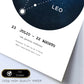 Lamina con la constelación Leo. Poster con símbolo del zodiaco en y fondo blanco-Artwork-Nacnic-Nacnic Estudio SL