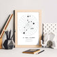 Lamina con la constelación Leo. Poster con símbolo del zodiaco en y fondo del cielo estrellado-Artwork-Nacnic-Nacnic Estudio SL