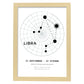 Lamina con la constelación Libra. Poster con símbolo del zodiaco en y fondo del cielo estrellado-Artwork-Nacnic-A3-Marco Madera clara-Nacnic Estudio SL