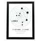 Lamina con la constelación Libra. Poster con símbolo del zodiaco en y fondo del cielo estrellado-Artwork-Nacnic-A3-Marco Negro-Nacnic Estudio SL