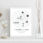 Lamina con la constelación Libra. Poster con símbolo del zodiaco en y fondo del cielo estrellado-Artwork-Nacnic-Nacnic Estudio SL