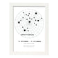 Lamina con la constelación Sagittarius. Poster con símbolo del zodiaco en y fondo del cielo estrellado-Artwork-Nacnic-A3-Marco Blanco-Nacnic Estudio SL