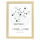 Lamina con la constelación Sagittarius. Poster con símbolo del zodiaco en y fondo del cielo estrellado-Artwork-Nacnic-A4-Marco Madera clara-Nacnic Estudio SL