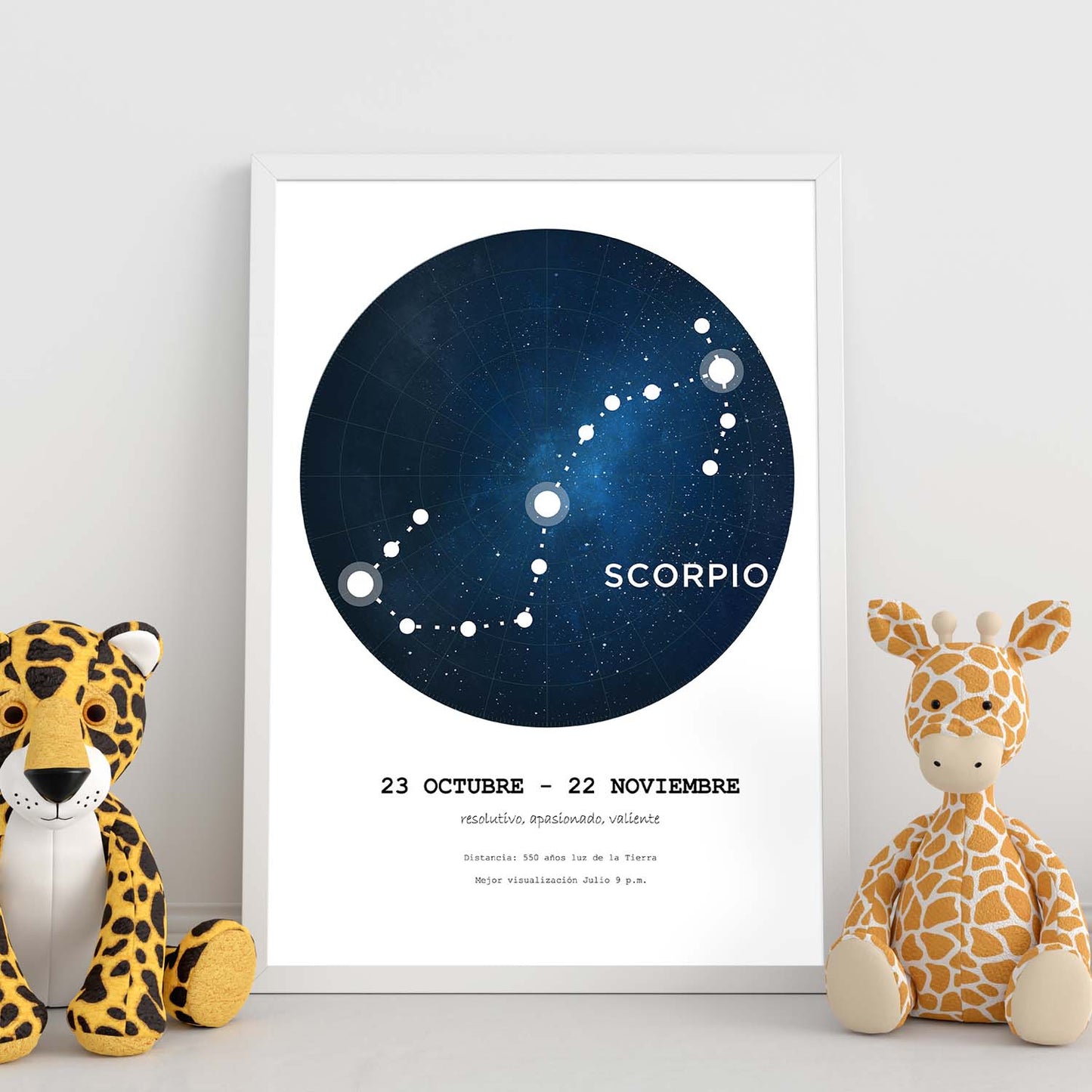 Lamina con la constelación Scorpio. Poster con símbolo del zodiaco en y fondo blanco-Artwork-Nacnic-Nacnic Estudio SL