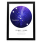Lamina con la constelación Taurus. Poster con símbolo del zodiaco en y fondo blanco-Artwork-Nacnic-A4-Marco Negro-Nacnic Estudio SL