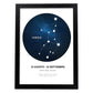 Lamina con la constelación Virgo. Poster con símbolo del zodiaco en y fondo blanco-Artwork-Nacnic-A3-Marco Negro-Nacnic Estudio SL