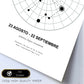 Lamina con la constelación Virgo. Poster con símbolo del zodiaco en y fondo del cielo estrellado-Artwork-Nacnic-Nacnic Estudio SL