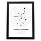 Lamina con la constelación Virgo. Poster con símbolo del zodiaco en y fondo del cielo estrellado-Artwork-Nacnic-A3-Marco Negro-Nacnic Estudio SL