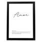 Lámina con la definición de la palabra Amor en con fondo Blanco nórdico-Artwork-Nacnic-A3-Marco Negro-Nacnic Estudio SL