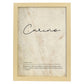 Lámina con la definición de la palabra Cariño en con Fondo Vintage-Artwork-Nacnic-A4-Marco Madera clara-Nacnic Estudio SL