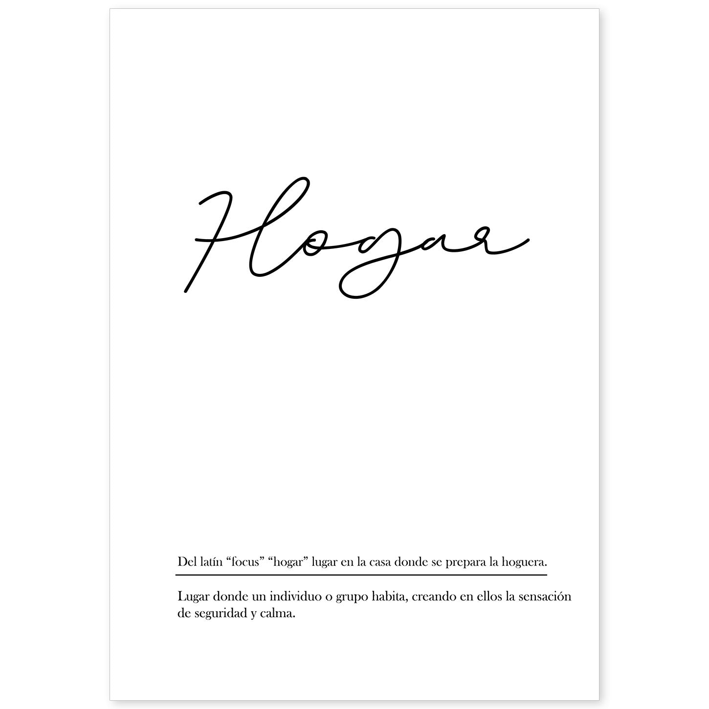 Lámina con la definición de la palabra Hogar en con fondo Blanco nórdico-Artwork-Nacnic-A4-Sin marco-Nacnic Estudio SL
