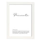 Lámina con la definición de la palabra Paciente en con fondo Blanco nórdico-Artwork-Nacnic-A3-Marco Blanco-Nacnic Estudio SL