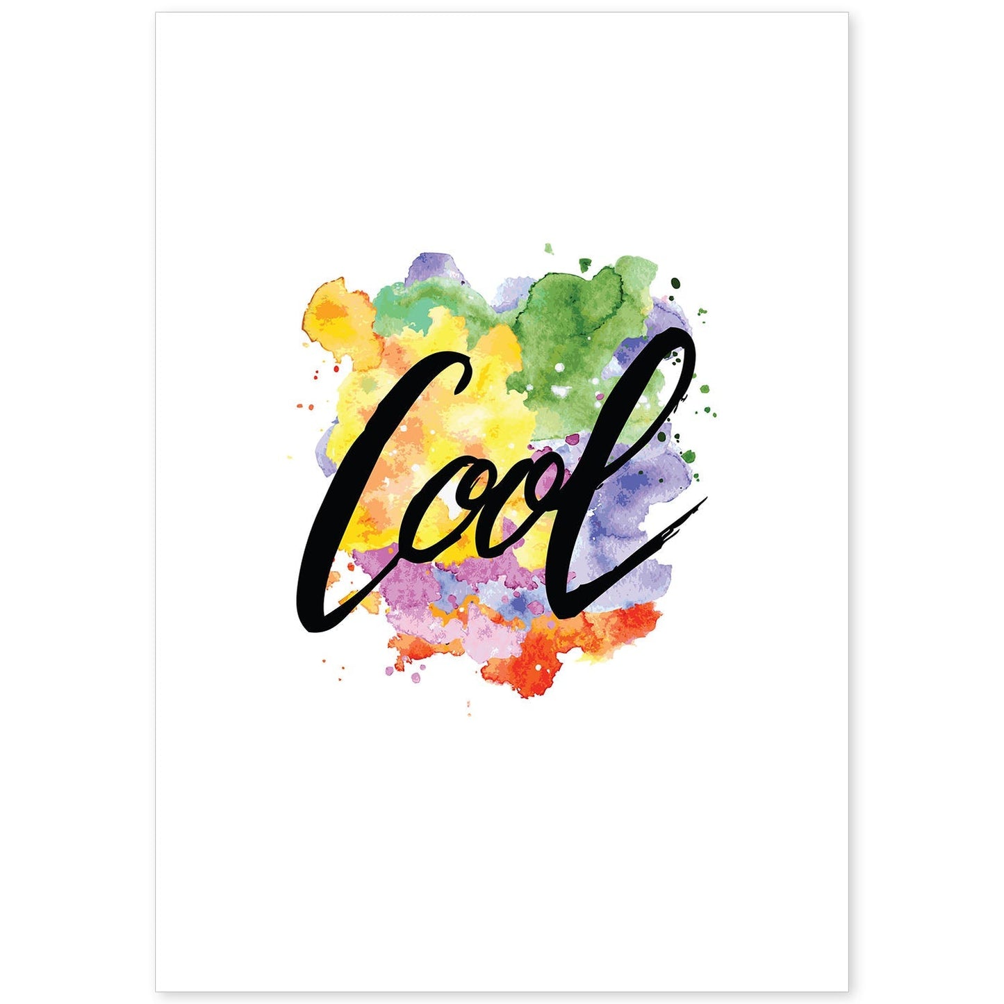 Lámina con mensajes felices coloridos.Poster 'Cool'-Artwork-Nacnic-A4-Sin marco-Nacnic Estudio SL