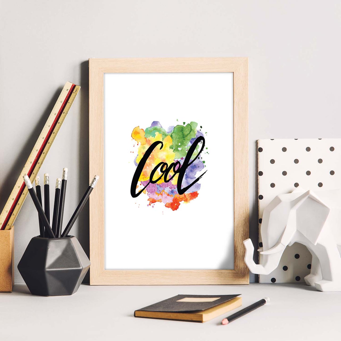 Lámina con mensajes felices coloridos.Poster 'Cool'-Artwork-Nacnic-Nacnic Estudio SL