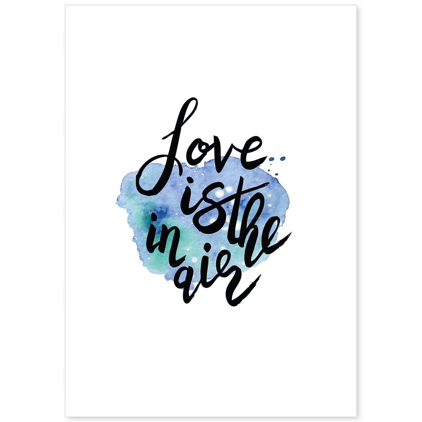 Lámina con mensajes felices coloridos.Poster 'El Amor Esta En El Aire'-Artwork-Nacnic-A4-Sin marco-Nacnic Estudio SL