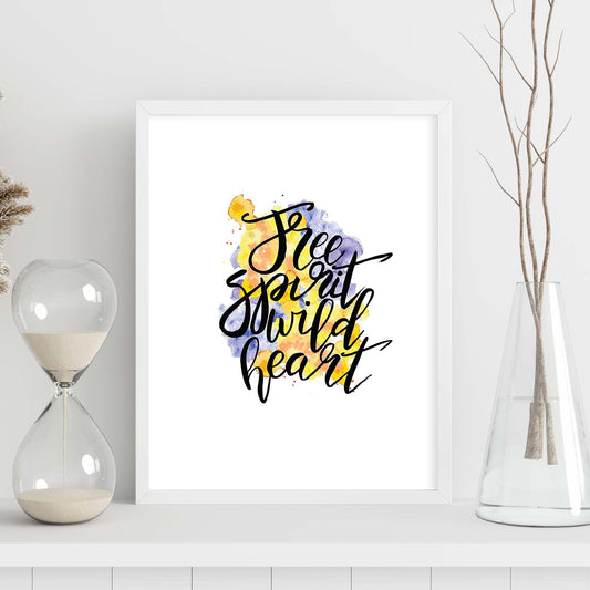 Lámina con mensajes felices coloridos.Poster 'Espiritu Libre Corazon Libre'-Artwork-Nacnic-Nacnic Estudio SL