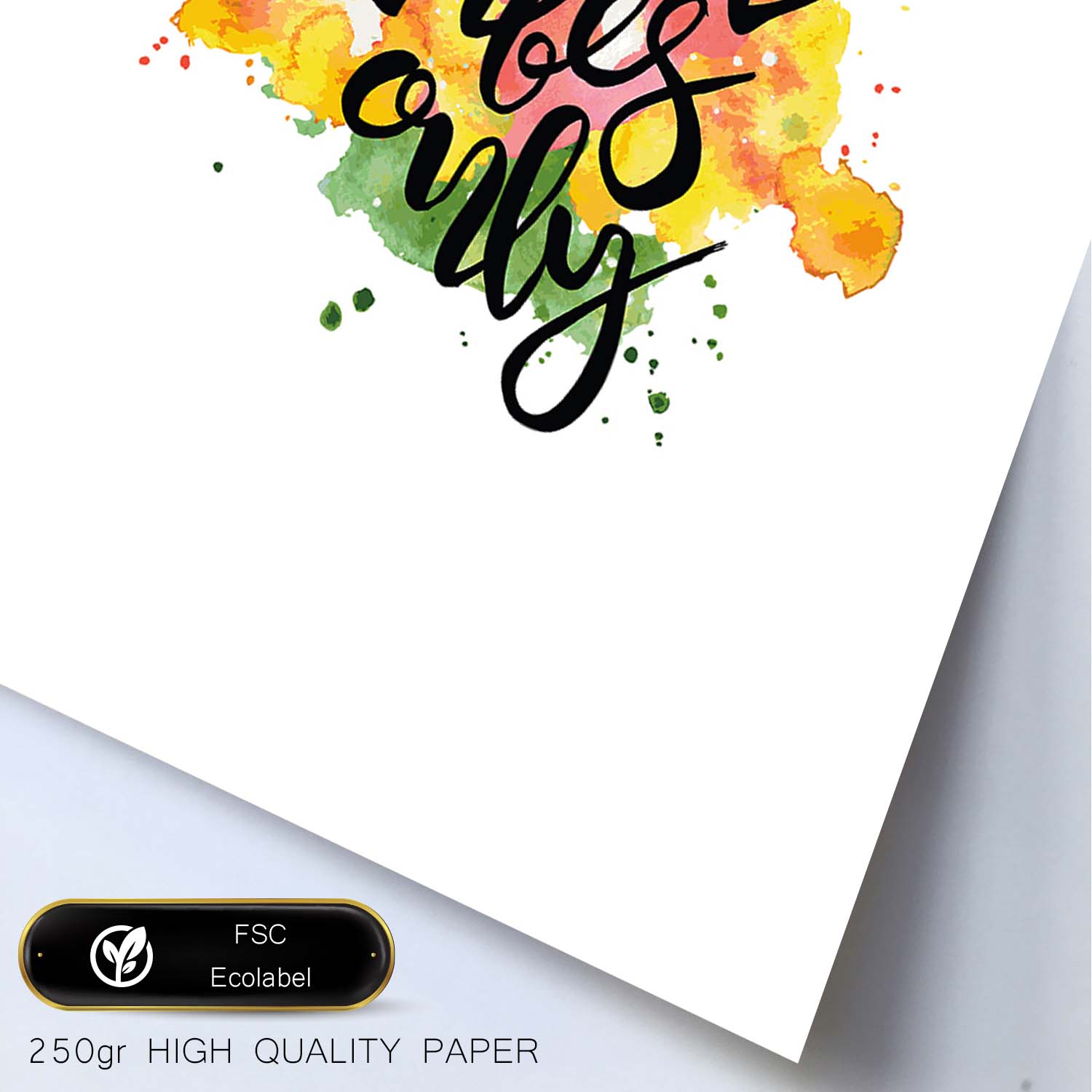 Lámina con mensajes felices coloridos.Poster 'Solo Buena Onda'-Artwork-Nacnic-Nacnic Estudio SL