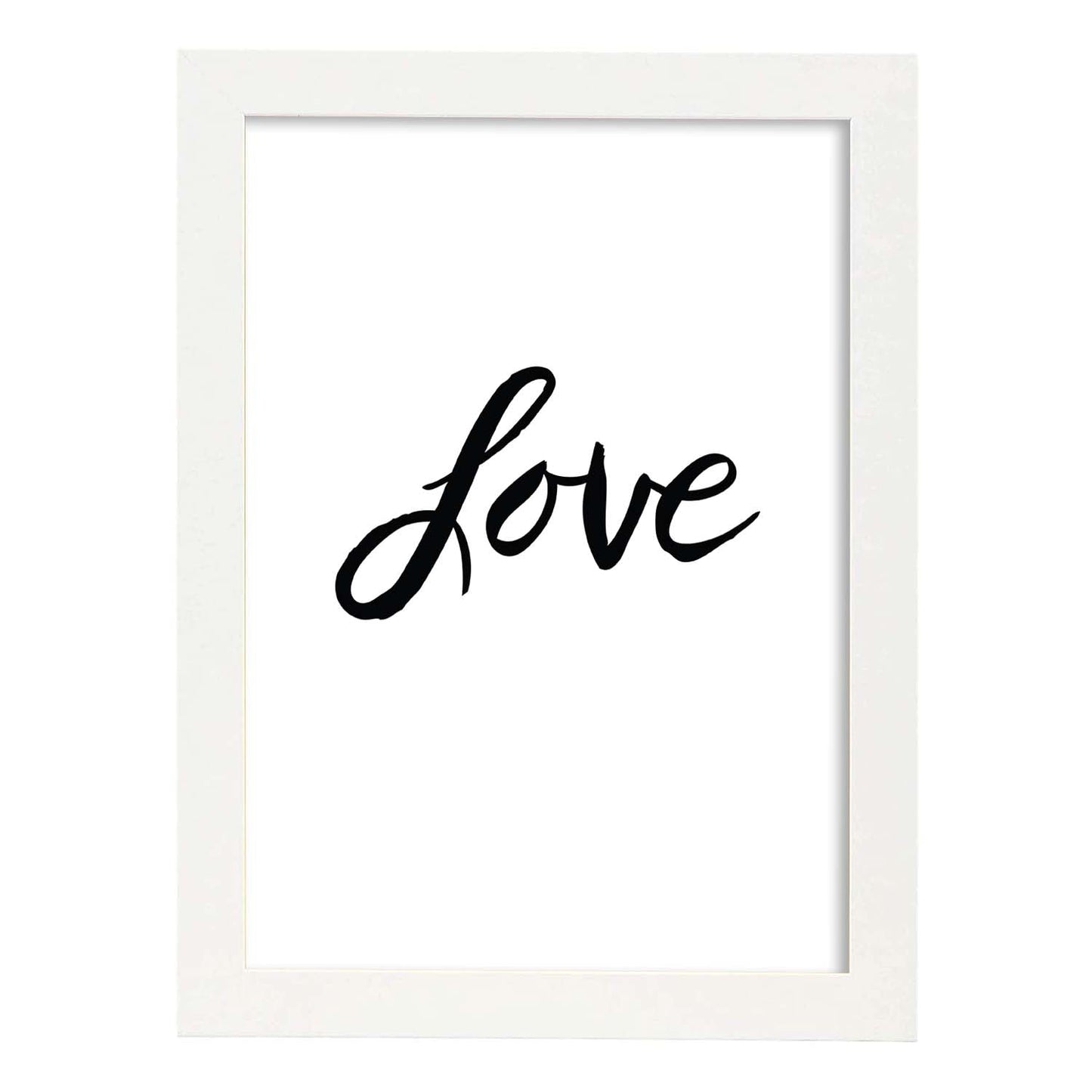 Lámina con mensajes felices en blanco y negro.Poster 'Amor'-Artwork-Nacnic-A3-Marco Blanco-Nacnic Estudio SL