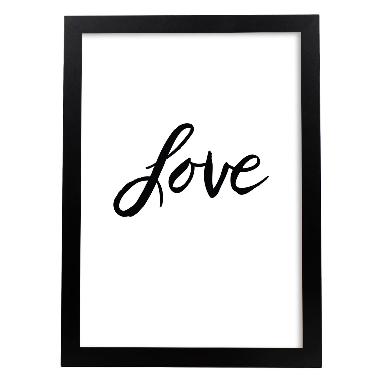 Lámina con mensajes felices en blanco y negro.Poster 'Amor'-Artwork-Nacnic-A3-Marco Negro-Nacnic Estudio SL