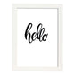 Lámina con mensajes felices en blanco y negro.Poster 'Hola'-Artwork-Nacnic-A3-Marco Blanco-Nacnic Estudio SL