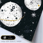 Lámina Cuatro planetas Estilo nordico blanco y negro. Composiciones planetarias infantiles-Artwork-Nacnic-Nacnic Estudio SL