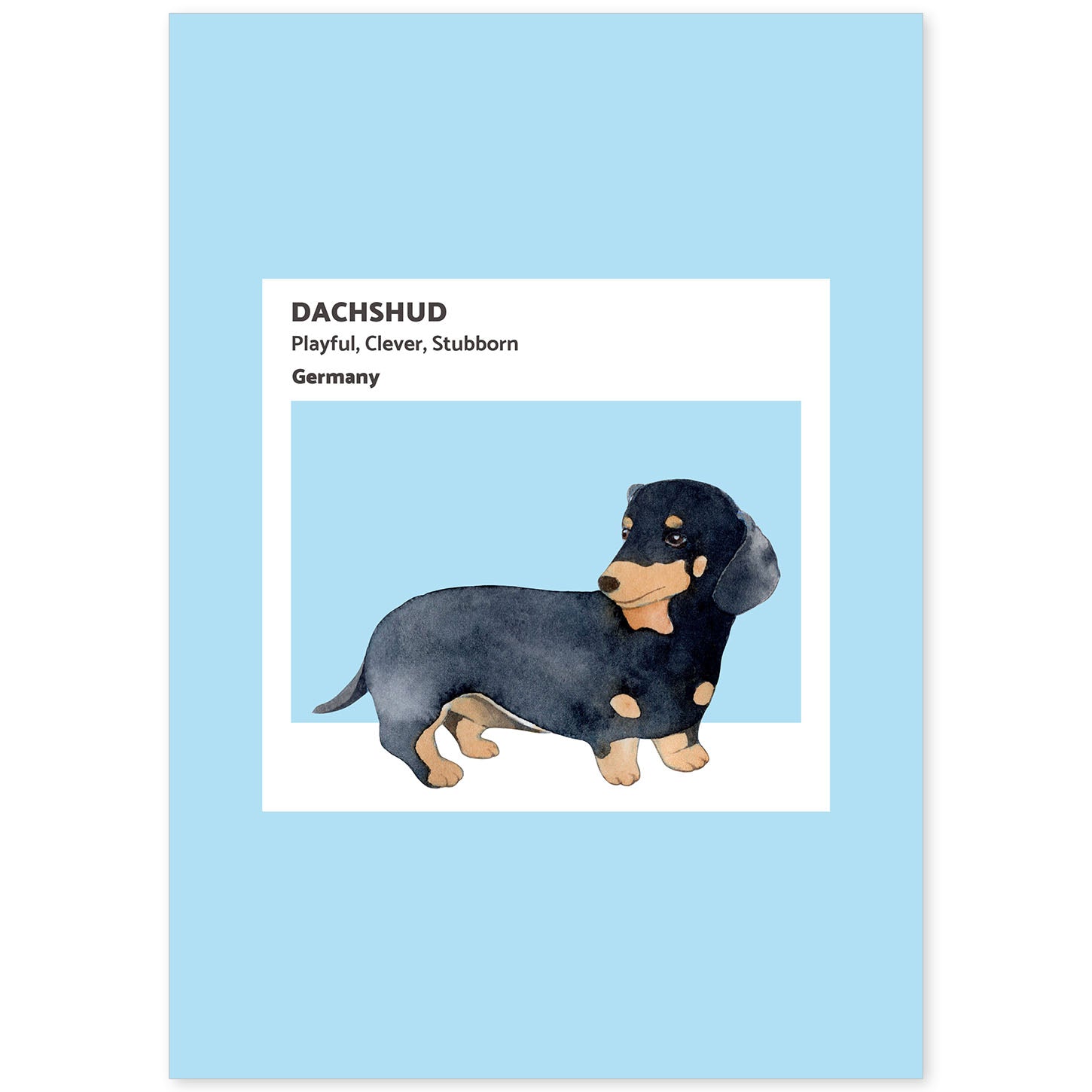 Lámina Dachshund. Pósters con ilustraciones de razas de perro en tonos cálidos y pastel.-Artwork-Nacnic-A4-Sin marco-Nacnic Estudio SL