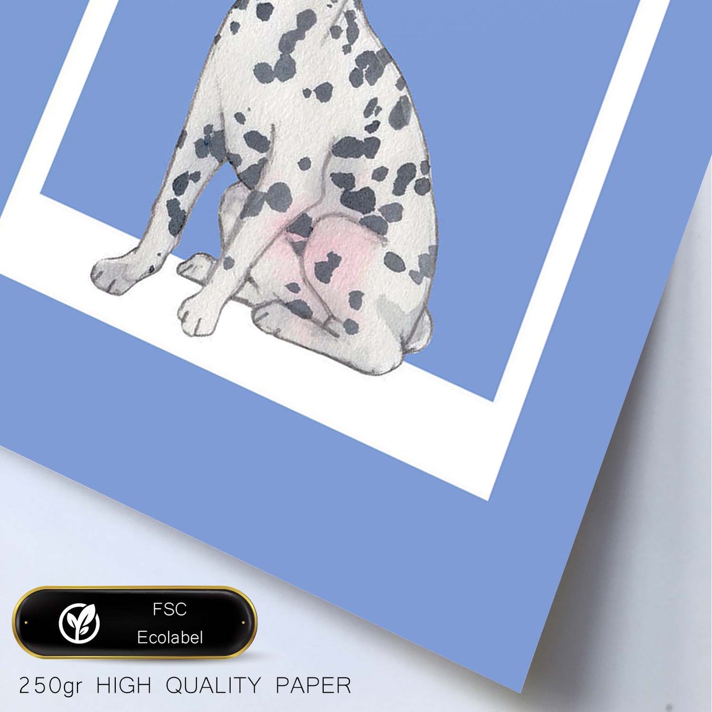 Lámina Dalmatian. Pósters con ilustraciones de razas de perro en tonos cálidos y pastel.-Artwork-Nacnic-Nacnic Estudio SL