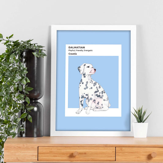 Lámina Dalmatian. Pósters con ilustraciones de razas de perro en tonos cálidos y pastel.-Artwork-Nacnic-Nacnic Estudio SL