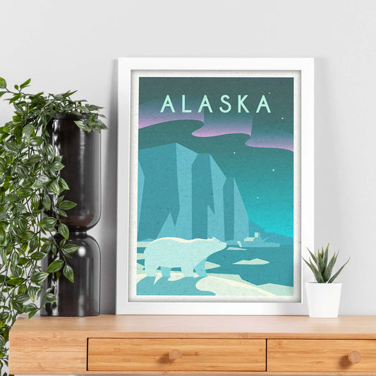 Lámina de Alaska. Estilo vintage. Poster ciudad en colores. Anuncio Estados Unidos-Artwork-Nacnic-Nacnic Estudio SL