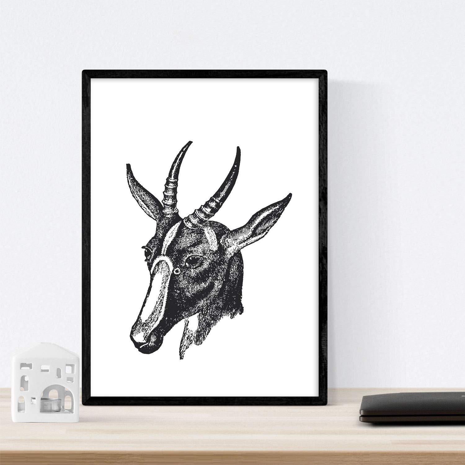 Lámina de Animales carneros, Cabra, ciervo. Vintage. Posters de animales.-Artwork-Nacnic-Nacnic Estudio SL