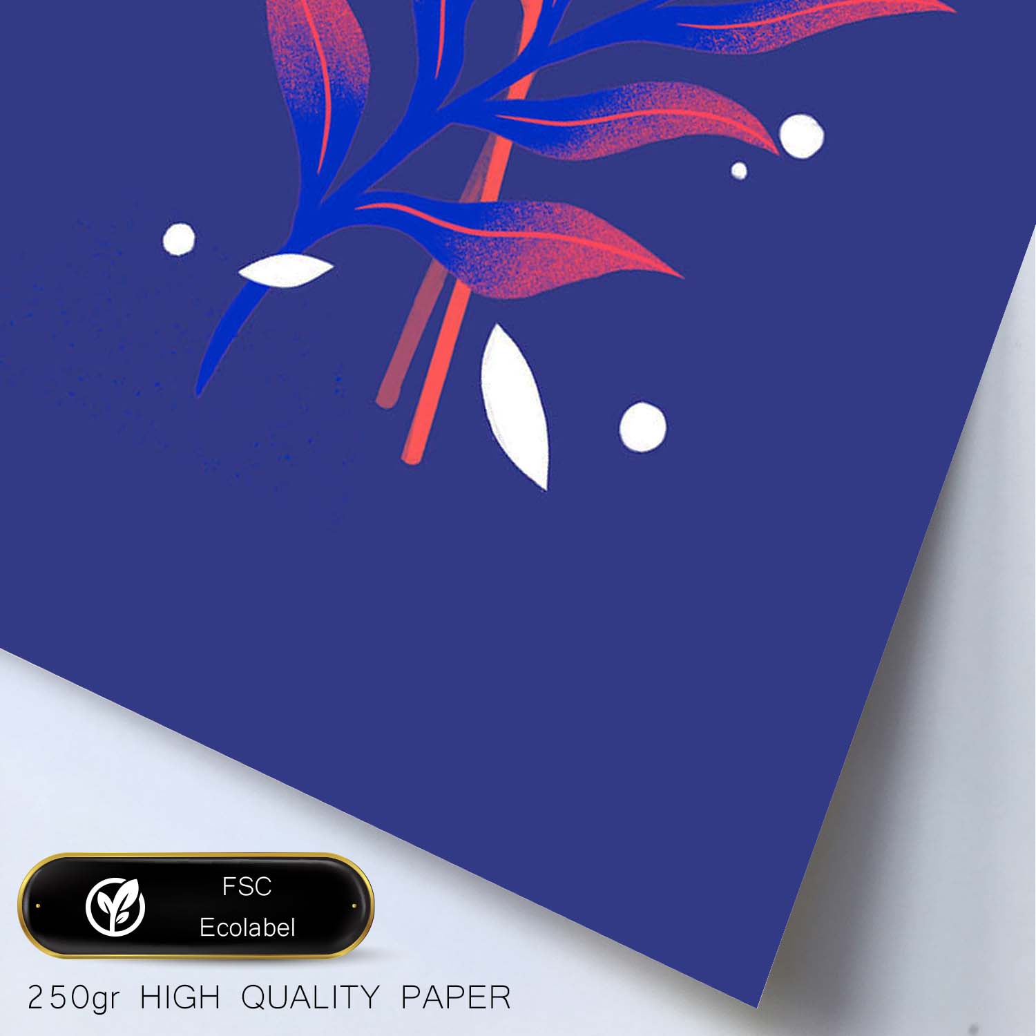 Lámina de arte abstracto Planta azul. Pósters florales coloridos.-Artwork-Nacnic-Nacnic Estudio SL