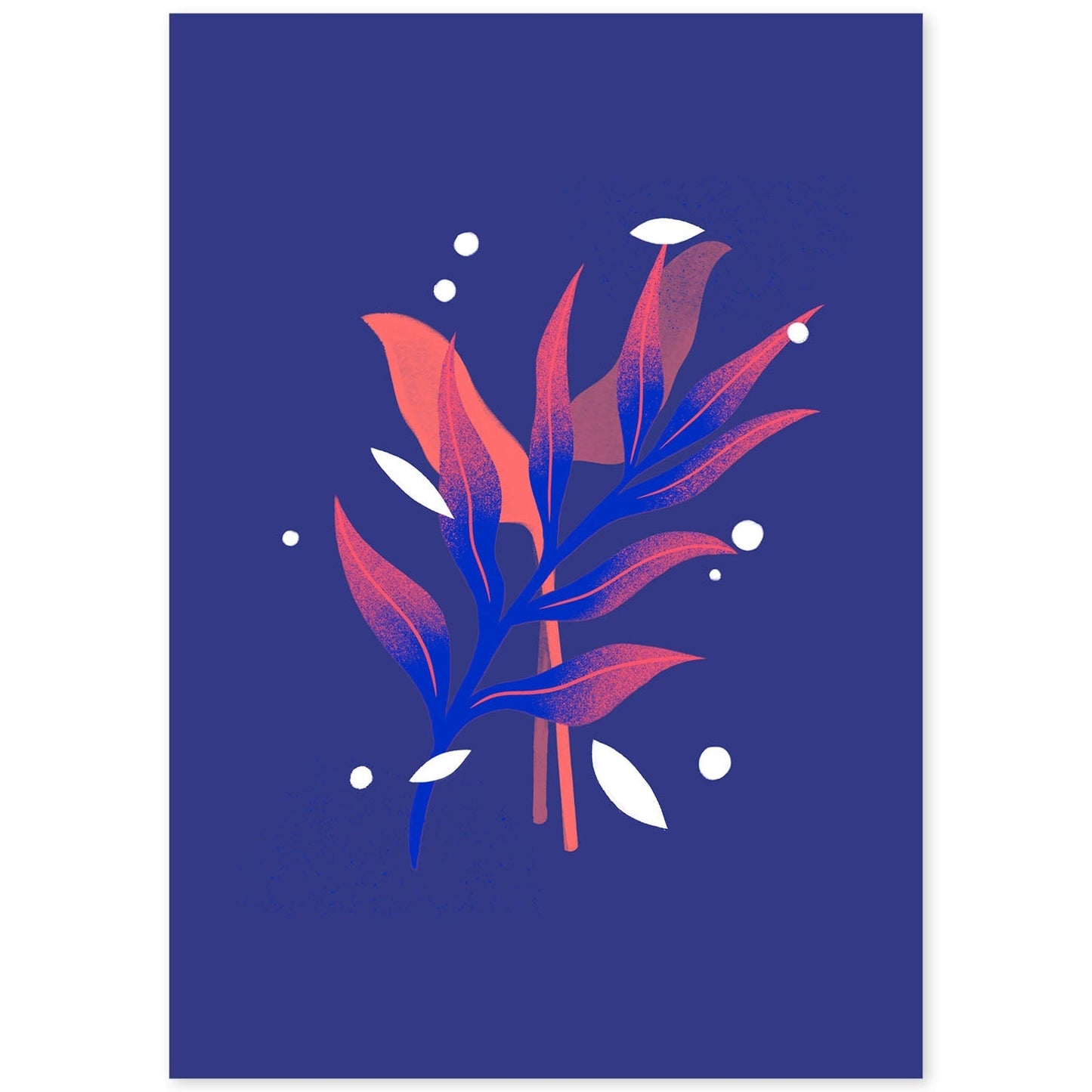 Lámina de arte abstracto Planta azul. Pósters florales coloridos.-Artwork-Nacnic-A4-Sin marco-Nacnic Estudio SL