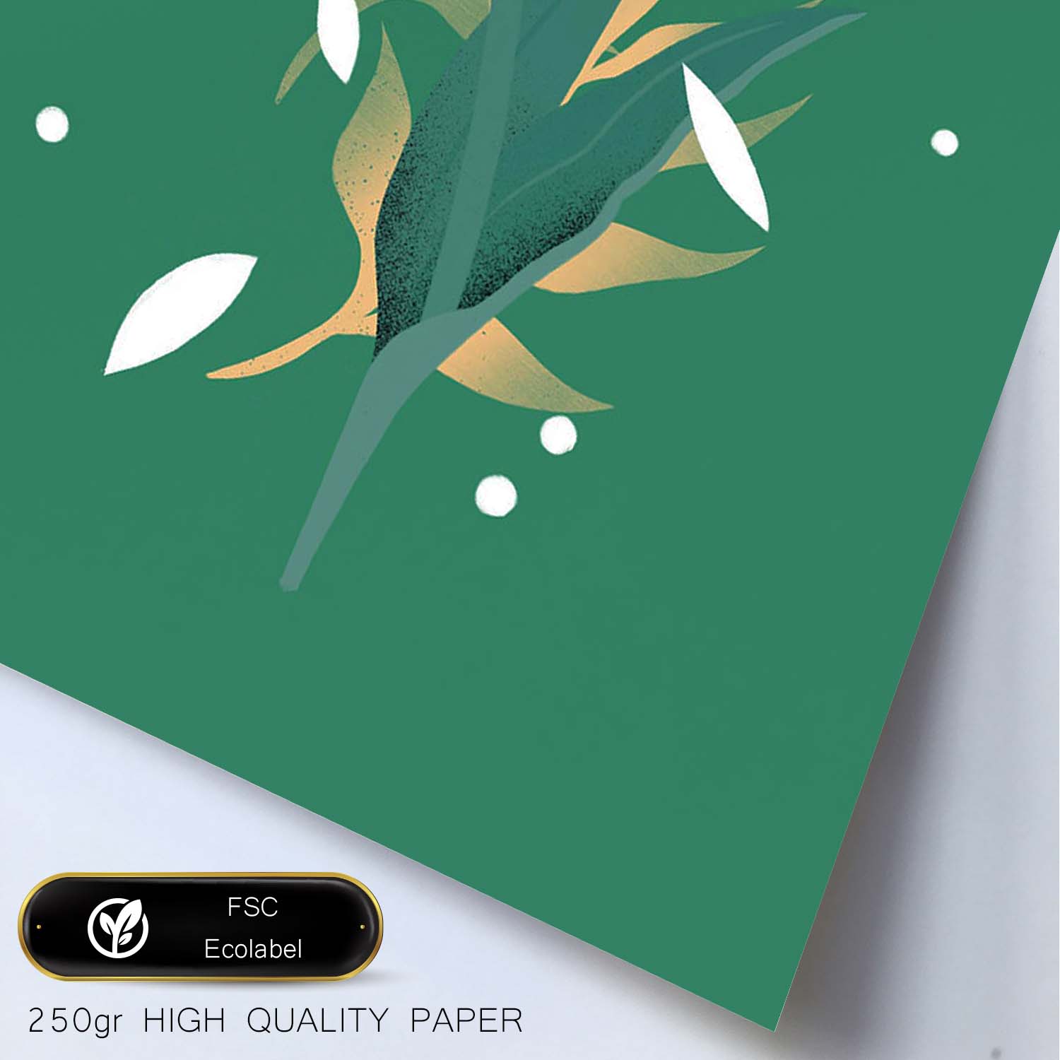 Lámina de arte abstracto Planta verde. Pósters florales coloridos.-Artwork-Nacnic-Nacnic Estudio SL